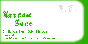 marton boer business card